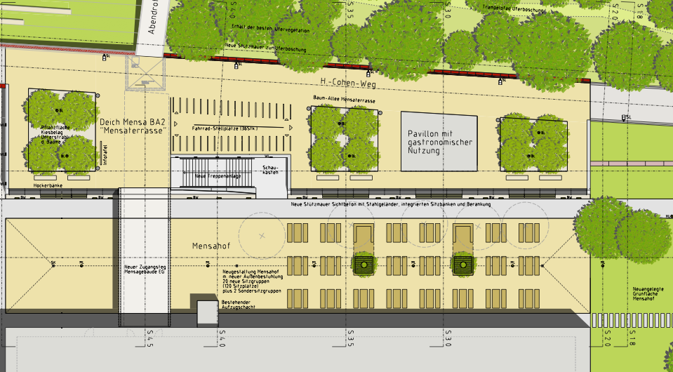 Grundriss Außenbereich Mensa