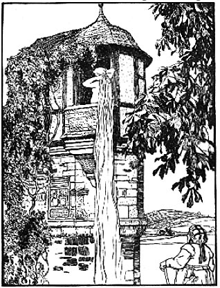 Zeichnung Rapunzel mit langen Haaren